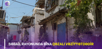 Səbail rayonunda bina qəzalı vəziyyətdədir - Sakinlər narahatdır