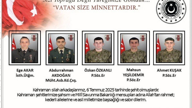 İraqın şimalında şəhid olan türk hərbçilərin sayı 12-yə çatıb